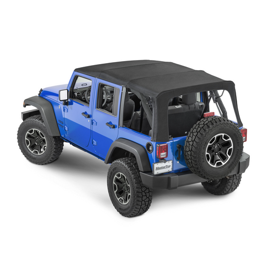 MasterTop Replacement Soft Top with Tinted Windows in MasterTwill® Fabric for 07-18 Jeep Wrangler JK 4 Door