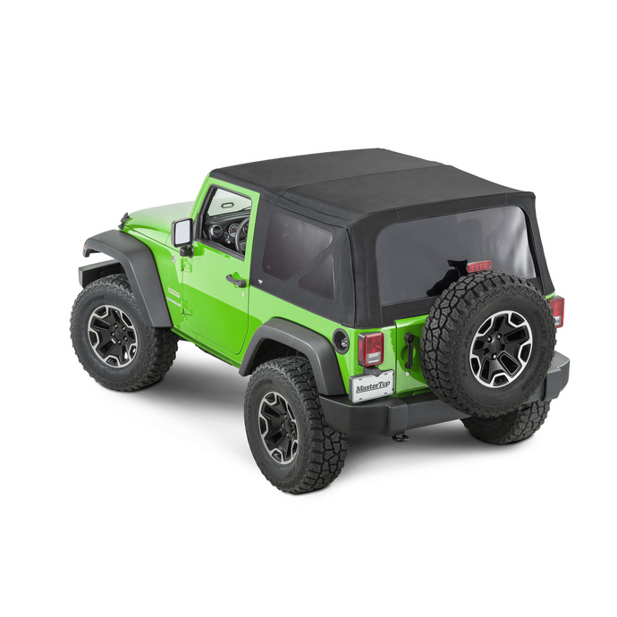 MasterTop Replacement Soft Top with Tinted Windows in MasterTwill® Fabric for 07-18 Jeep Wrangler JK 2 Door