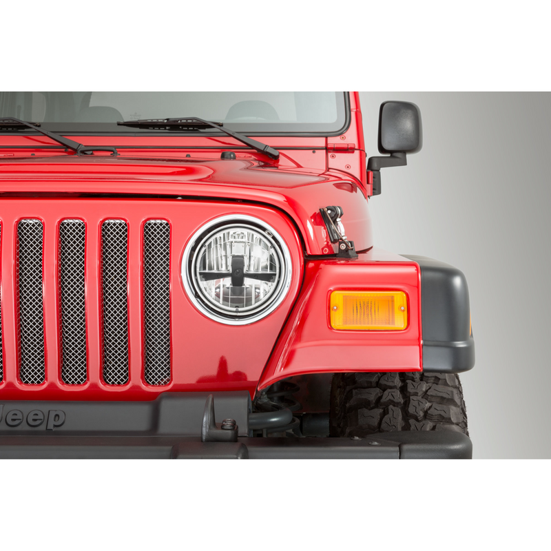 Load image into Gallery viewer, Quadratec Gen II LED Headlights Black &quot;Stealth&quot; Q &amp; Bolt Head LED Headlights for Jeep CJ and Wrangler TJ
