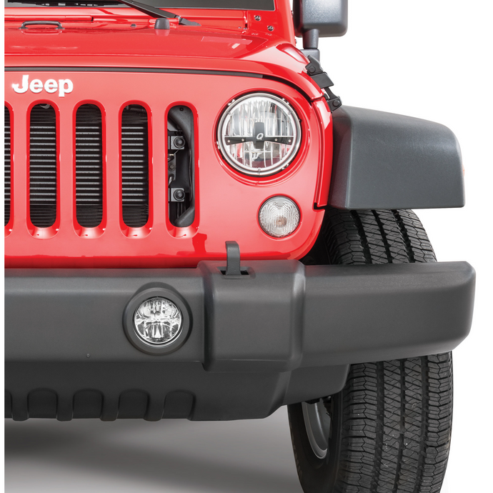 Quadratec LED Fog Lights Kit for 07-18 Jeep Wrangler JK & 18-23 Wrangler JL Sahara or Rubicon with Plastic Bumper