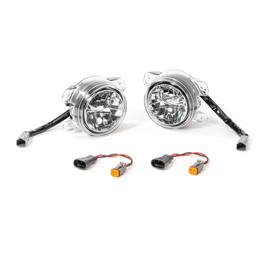 Quadratec LED Fog Lights Kit for 07-18 Jeep Wrangler JK & 18-23 Wrangler JL Sahara or Rubicon with Plastic Bumper