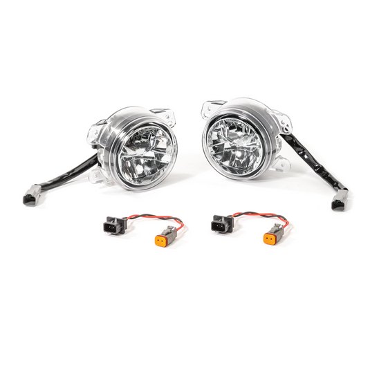 Quadratec LED Fog Lights Kit for 07-18 Jeep Wrangler JK & 18-23 Wrangler JL Sahara or Rubicon with Plastic Bumper