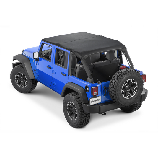 MasterTop Cable Style Bimini Top Plus in MasterTwill® Fabric for 07-18 Jeep Wrangler JK Unlimited 4-Door