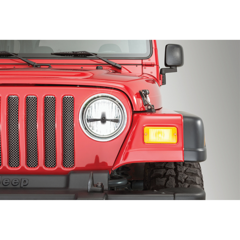 Load image into Gallery viewer, Quadratec Gen II LED Headlights Black &quot;Stealth&quot; Q &amp; Bolt Head LED Headlights for Jeep CJ and Wrangler TJ
