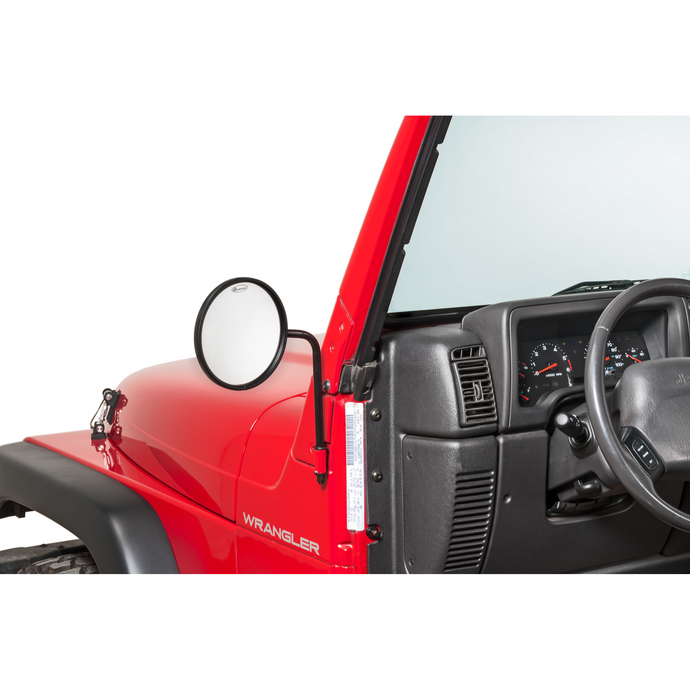 Quadratec Adventure Mirrors with Round Head for 76-23 Jeep Wrangler JL, JK, TJ, YJ, CJ & Gladiator JT