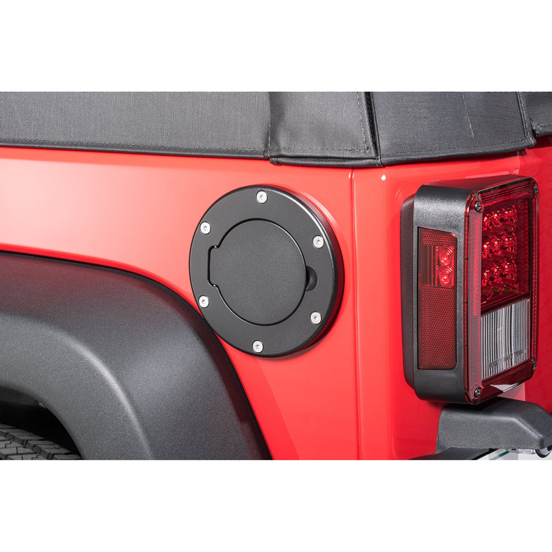Load image into Gallery viewer, Quadratec Billet Aluminum Fuel Door with Lock and Keys for 07-18 Jeep Wrangler JK

