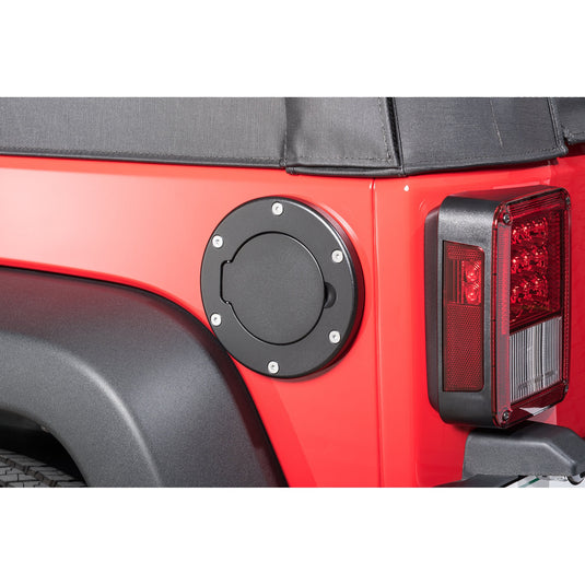 Quadratec Billet Aluminum Fuel Door with Lock and Keys for 07-18 Jeep Wrangler JK