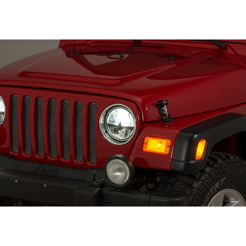 Load image into Gallery viewer, Quadratec Gen II LED Headlights Black &quot;Stealth&quot; Q &amp; Bolt Head LED Headlights for Jeep CJ and Wrangler TJ
