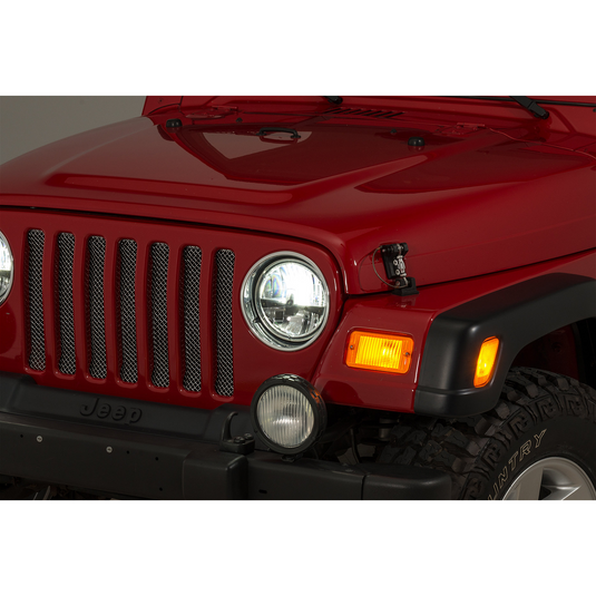 Quadratec Gen II LED Headlights Black "Stealth" Q & Bolt Head LED Headlights for Jeep CJ and Wrangler TJ