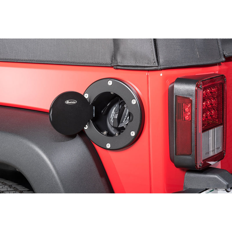 Load image into Gallery viewer, Quadratec Billet Aluminum Fuel Door with Lock and Keys for 07-18 Jeep Wrangler JK

