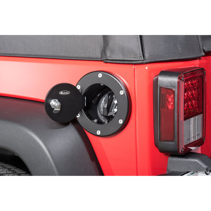 Load image into Gallery viewer, Quadratec Billet Aluminum Fuel Door with Lock and Keys for 07-18 Jeep Wrangler JK
