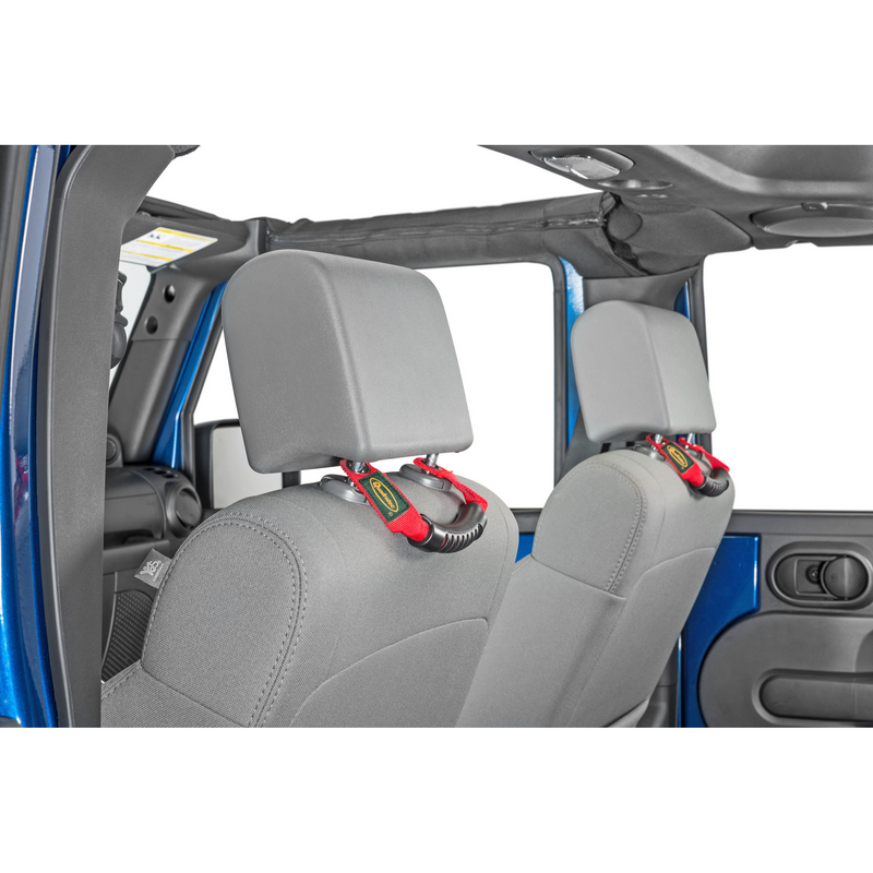 Load image into Gallery viewer, Quadratec &quot;A&quot; Pillar, Sport Bar or Headrest 3-in-one Grab Handles for 07-18 Jeep Wrangler JK
