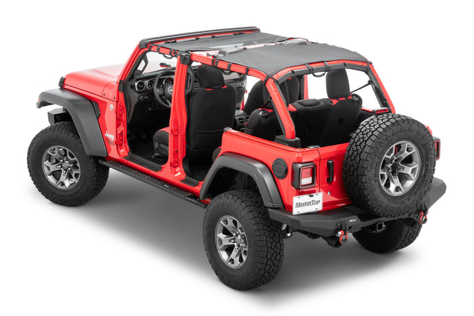 MasterTop Mesh Bimini Plus Top with Integrated Grab Handles for 18-21 Jeep Wrangler JL Unlimited