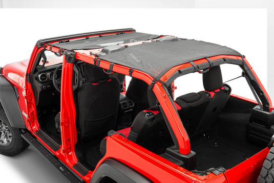 MasterTop Mesh Bimini Plus Top with Integrated Grab Handles for 18-21 Jeep Wrangler JL Unlimited