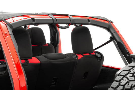 MasterTop Mesh Bimini Plus Top with Integrated Grab Handles for 18-21 Jeep Wrangler JL Unlimited
