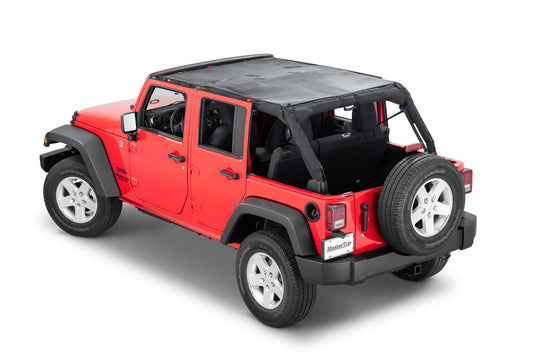 MasterTop Mesh Bimini Plus Top with Integrated Grab Handles for 07-18 Jeep Wrangler JK Unlimited