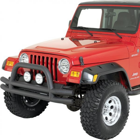 Quadratec QR3 Dual-Tube Front Bumper with Hoop for 76-06 Jeep CJ, YJ, TJ & Unlimited