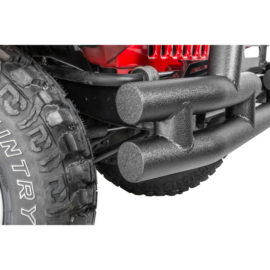 Quadratec QR3 Dual-Tube Front Bumper with Hoop for 76-06 Jeep CJ, YJ, TJ & Unlimited
