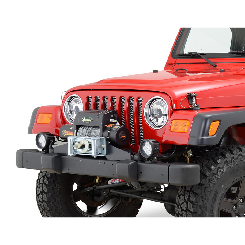 Load image into Gallery viewer, Quadratec Premium Raised Winch Mounting Plate for 87-06 Jeep Wrangler YJ, TJ &amp; TJ Unlimited
