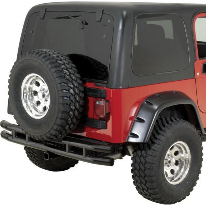 Quadratec QR3 Dual-Tube Rear Bumper with Hitch for 87-06 Jeep Wrangler YJ, TJ & Unlimited