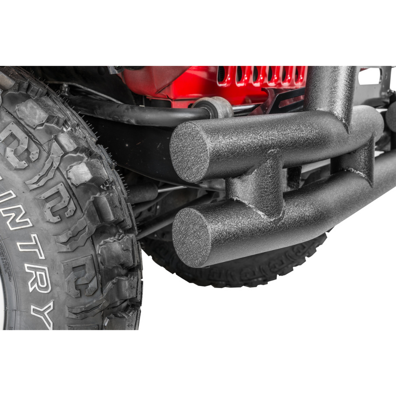 Load image into Gallery viewer, Quadratec QR3 Dual-Tube Rear Bumper with Hitch for 87-06 Jeep Wrangler YJ, TJ &amp; Unlimited
