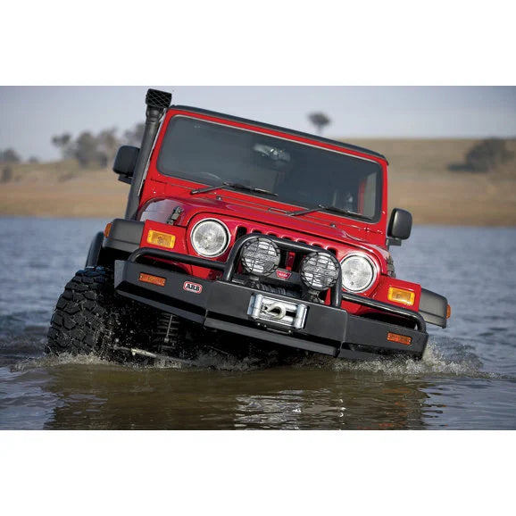 Load image into Gallery viewer, ARB 3450070 Deluxe Winch Bull Bar Bumper in Black for 97-06 Jeep Wrangler TJ &amp; Unlimited
