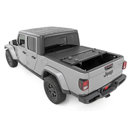 Rough Country 47620500A Low Profile Hard Tri-Fold Tonneau Cover for 20-24 Jeep Gladiator JT