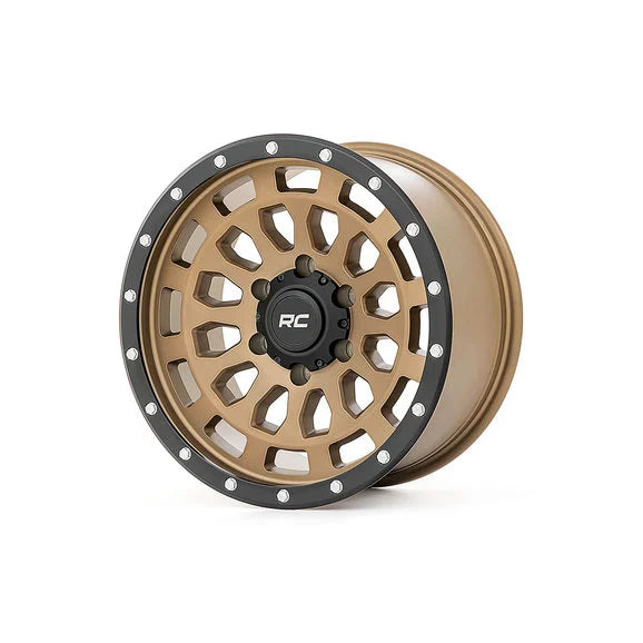 Load image into Gallery viewer, Rough Country 87170913 87 Series Wheel in Bronze with Black Simulated Beadlock for 87-06 Jeep Wrangler YJ &amp; TJ
