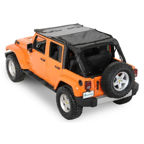 Load image into Gallery viewer, Rampage Products 109835 Sailcloth Trail Top Soft Top with Tinted Windows in Black Diamond for 07-18 Jeep Wrangler Unlimited JK 4 Door
