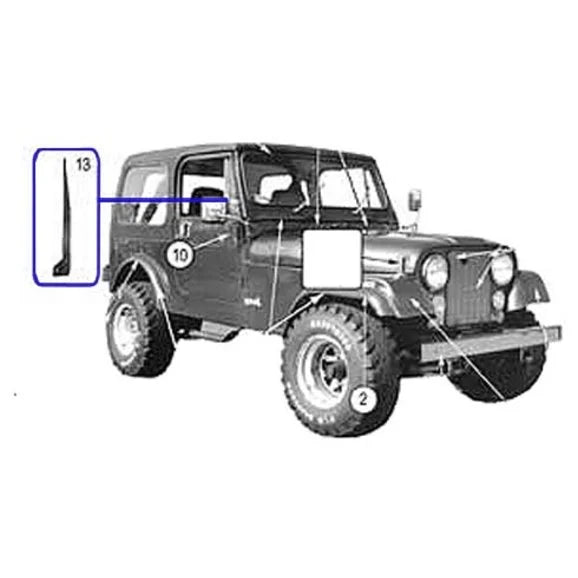 Load image into Gallery viewer, Crown Automotive J5458874 Passenger Side Door Bracket Molding for 76-86 Jeep CJ-5, CJ-7 &amp; CJ-8 with Soft Doors
