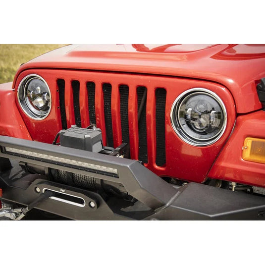 Rough Country RCH5000 7in LED Projector Headlights for 97-18 Jeep Wrangler TJ & JK