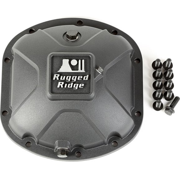 Load image into Gallery viewer, Rugged Ridge 16595.13 Boulder Aluminum Differential Cover in Black for Dana 30 Axle Assemblies
