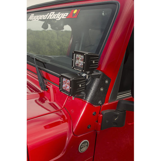 Rugged Ridge 11232.36 A-Pillar Light Mount Brackets for 97-06 Jeep Wrangler TJ & Unlimited