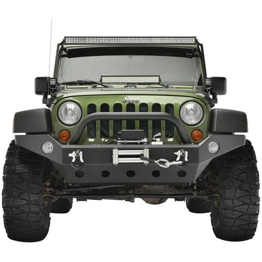 Paramount Automotive 51-8061 Full Width Front Bumper with Fog Light Housing and D-Rings for 18-22 Jeep Wrangler JL & Gladiator JT