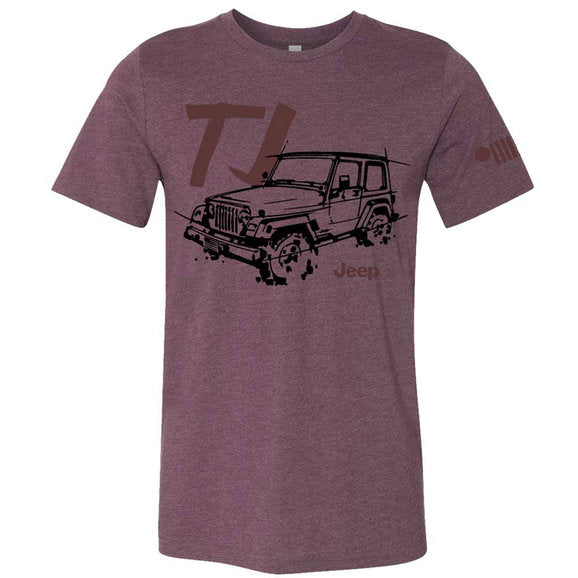 Jeep Merchandise Mens Jeep TJ LDD Series T-Shirt in Burgundy