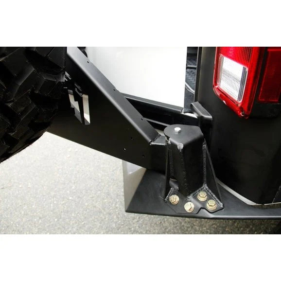 Load image into Gallery viewer, Fab Fours Rear Bumper with Off-The-Door Tire Carrier for 07-18 Jeep Wrangler and Wrangler Unlimited JK
