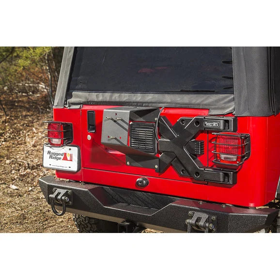 Load image into Gallery viewer, Rugged Ridge 11546.62 Spartacus HD Tire Carrier Wheel Mount for 97-06 Jeep Wrangler TJ
