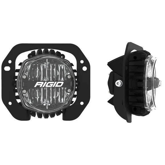 Load image into Gallery viewer, Rigid Industries SAE Round Fog Light &amp; Mount Kit for 18-20 Jeep Wrangler JL &amp; Gladiator JT Rubicon with 1-Piece Plastic Bumper
