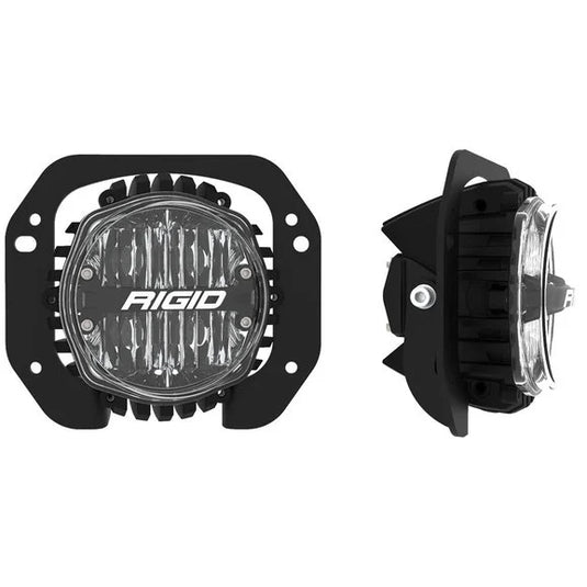 Rigid Industries SAE Round Fog Light & Mount Kit for 18-20 Jeep Wrangler JL & Gladiator JT Rubicon with 1-Piece Plastic Bumper