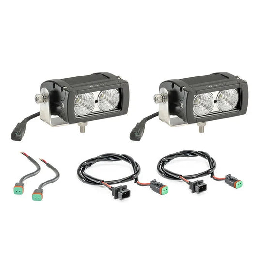 Quadratec Hi Performance 4" Rectangular LED Light Kit for 10-18 Jeep Wrangler JK