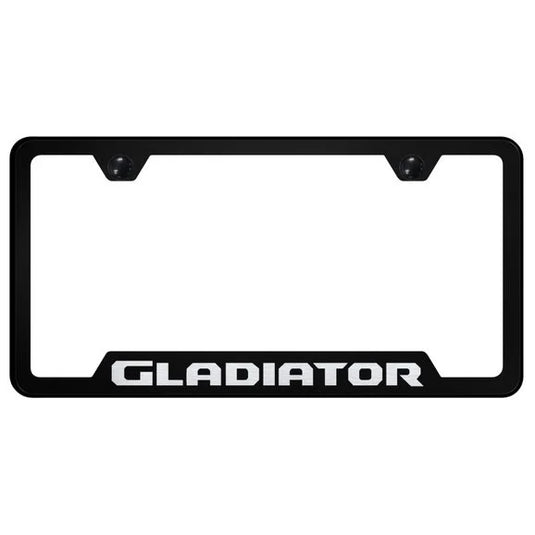 Automotive Gold Laser Etched Stainless Gladiator Cut-Out License Plate Frame