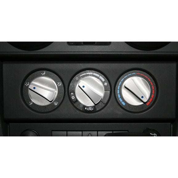 Rugged Ridge 11420.05 Billet Aluminum Climate Control Knobs with Blue Indicators for 07-10 Jeep Wrangler JK