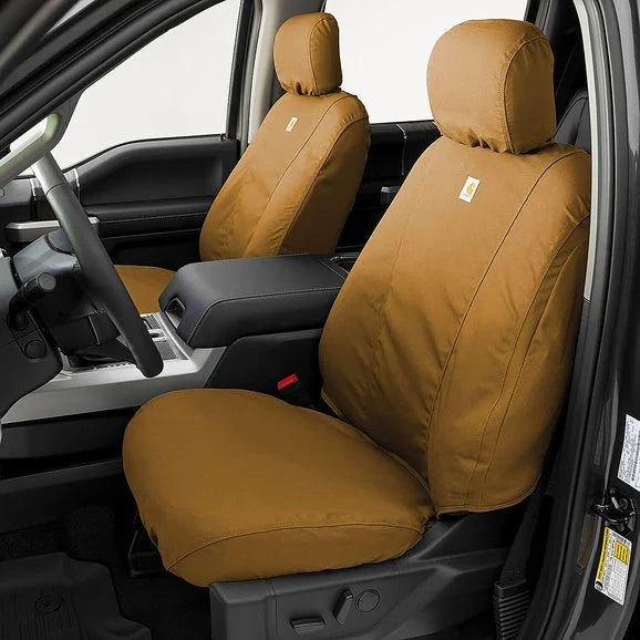 Covercraft GTJ1721CABN Carhartt Precision Fit Front Seat Covers in Brown for 13-18 Jeep Wrangler JK Unlimited 4-Door without Airbags