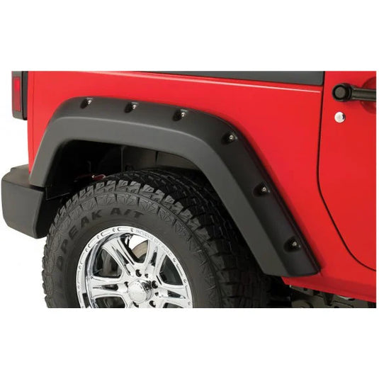 Bushwacker Factory Coverage 9.5" Width Pocket Style Fender Flares for 07-18 Jeep Wrangler JK 2 Door