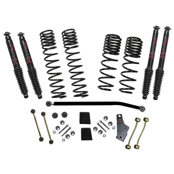 Skyjacker 3.5-4in Dual Rate Coil Suspension System with Black Max Shocks for 18-23 Jeep Wrangler JL Unlimited