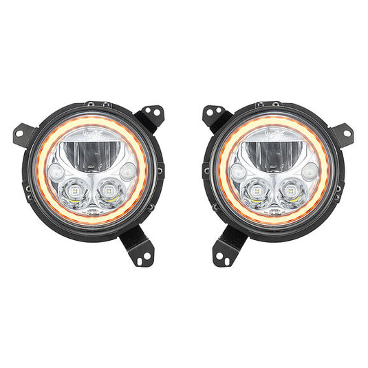 Vision X Vortex Halo LED Headlight Pair for 18-24 Jeep Wrangler JL & 20-24 Gladiator JT