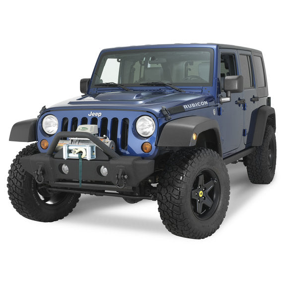 Load image into Gallery viewer, Rampage Products 88509 Front Stubby Recovery Bumper in Matte Black for 07-24 Jeep Wrangler JL, JK &amp; Gladiator JT
