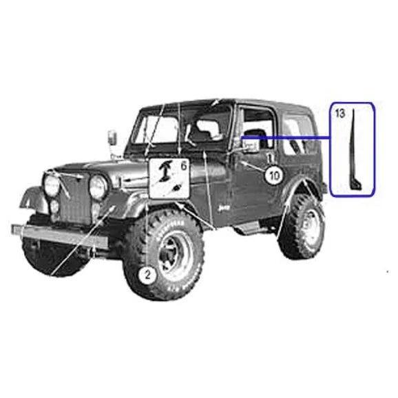 Load image into Gallery viewer, Crown Automotive J5458875 Driver&#39;s Side Door Bracket Molding for 76-86 Jeep CJ-5, CJ-7 &amp; CJ-8 with Soft Doors
