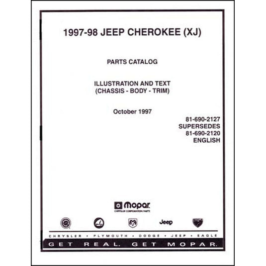 Bishko Automotive Literature Factory Authorized Parts Catalog for 97-00 Jeep Wrangler, Cherokee & Grand Cherokee Jeeps