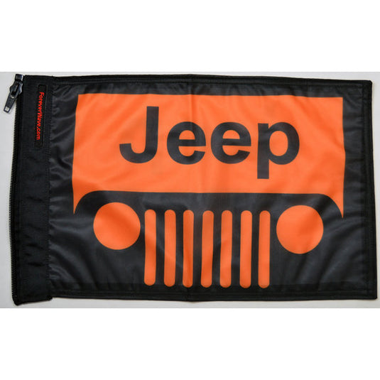 Forever Wave 12" x 18" Colored Jeep Grille Logo Flags